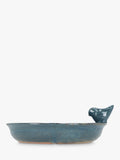 Fallen Fruits ceramic bird bath blue 10.8x28.9x26.9 cm, imported from the UK