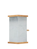Fallen Fruits oak wood bird table with steel roof, UK version