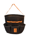 Fallen Fruits round denim garden tool bag (British brand)