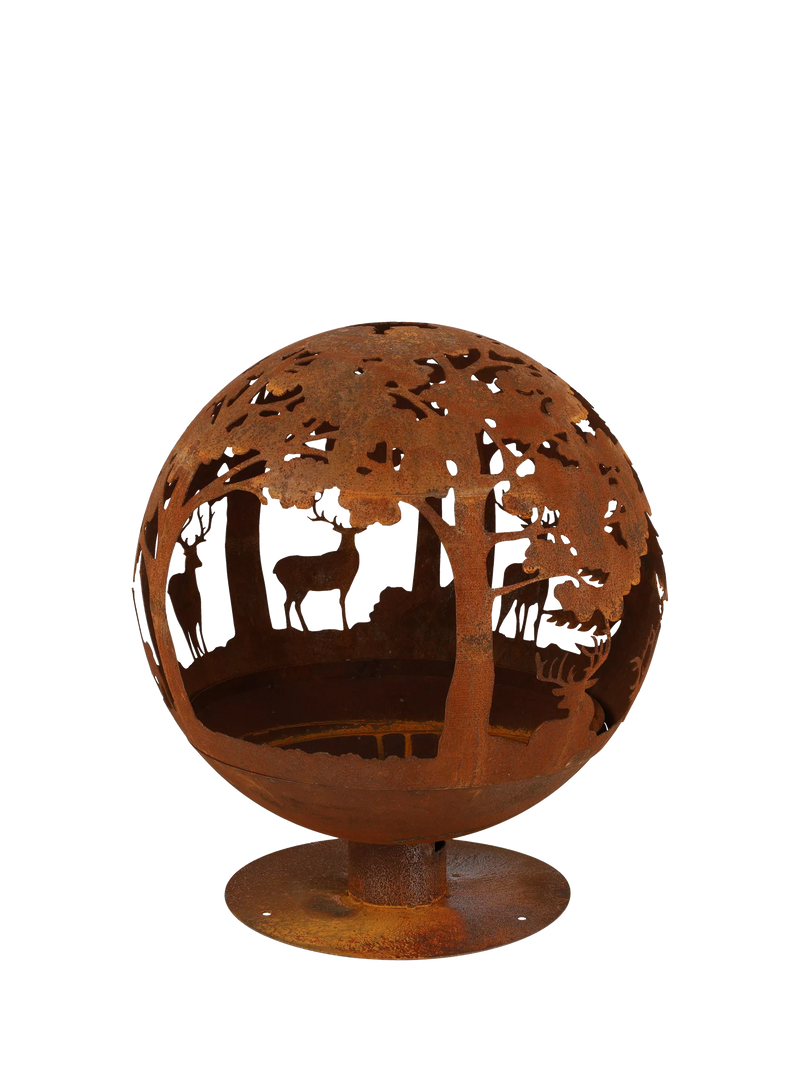 Fallen Fruits Woodland Globe Firepit, rust (British brand)