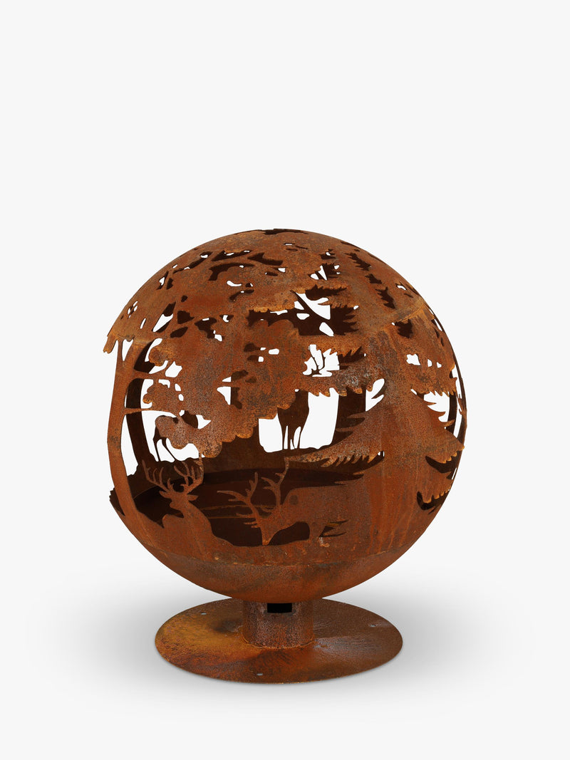 Fallen Fruits Woodland Globe Firepit, rust (British brand)