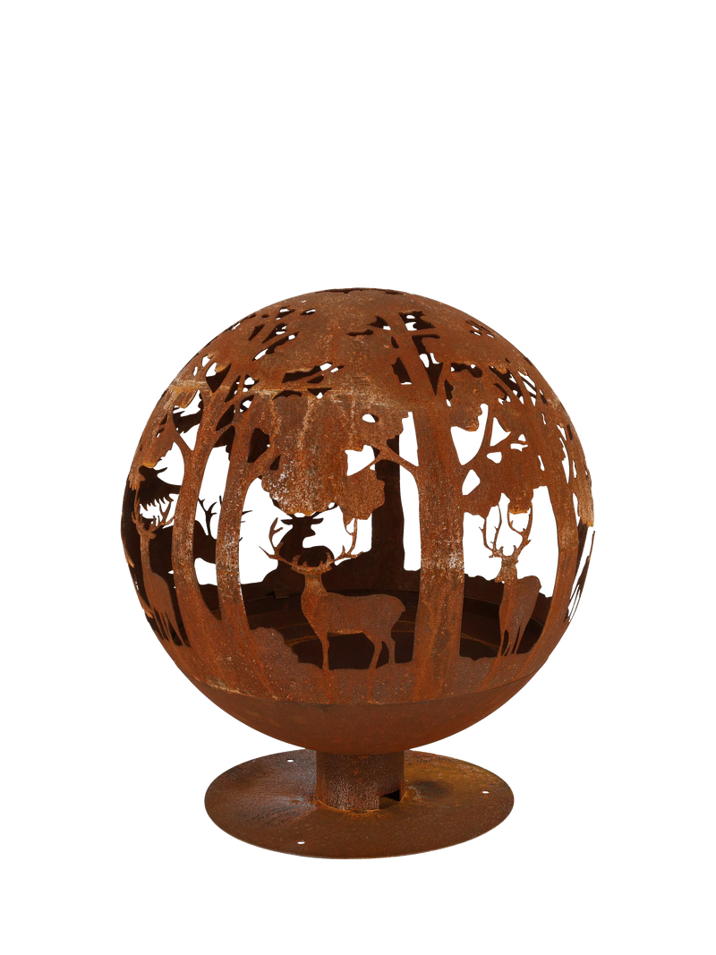 Fallen Fruits Woodland Globe Firepit, rust (British brand)