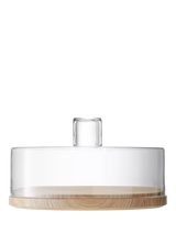 John Lewis LSA International Lotta Cheese Pastries Glass Dome and Ash Wood Board 32cm- Buy online at McGrocer