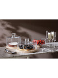 LSA International Lotta glass dome on ash wood board, British product