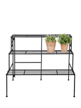 John Lewis Fallen Fruits Folding 3 Step Etagere Plant Stand, Black, H65cm- Buy online at McGrocer