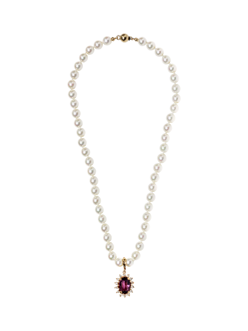 Eclectica crystal pendant necklace amethyst gold-plated 45cm (British brand)