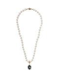 Eclectica blue crystal pendant with faux pearls (British brand)
