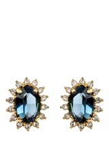 John Lewis Eclectica Pre-loved Oval Crystal Clip On Earrings, Blue- Buy online at McGrocer