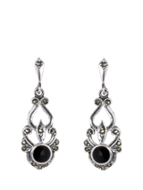 John Lewis Eclectica Pre-loved Sterling Silver Onyx Drop Earrings- Buy online at McGrocer