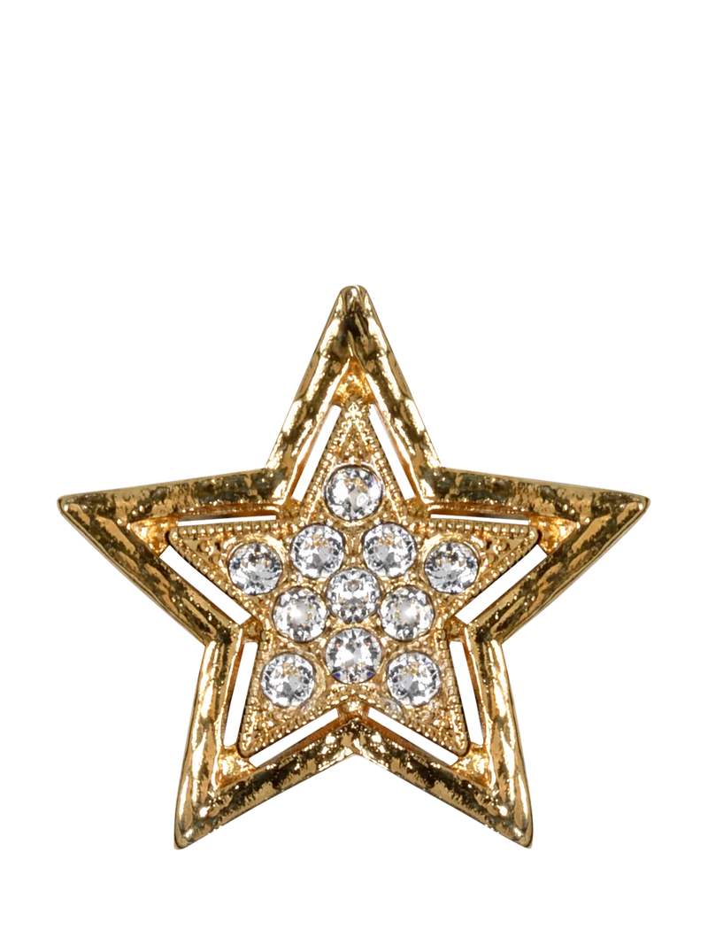 Eclectica star stick pin gold plate clear crystals (British brand)