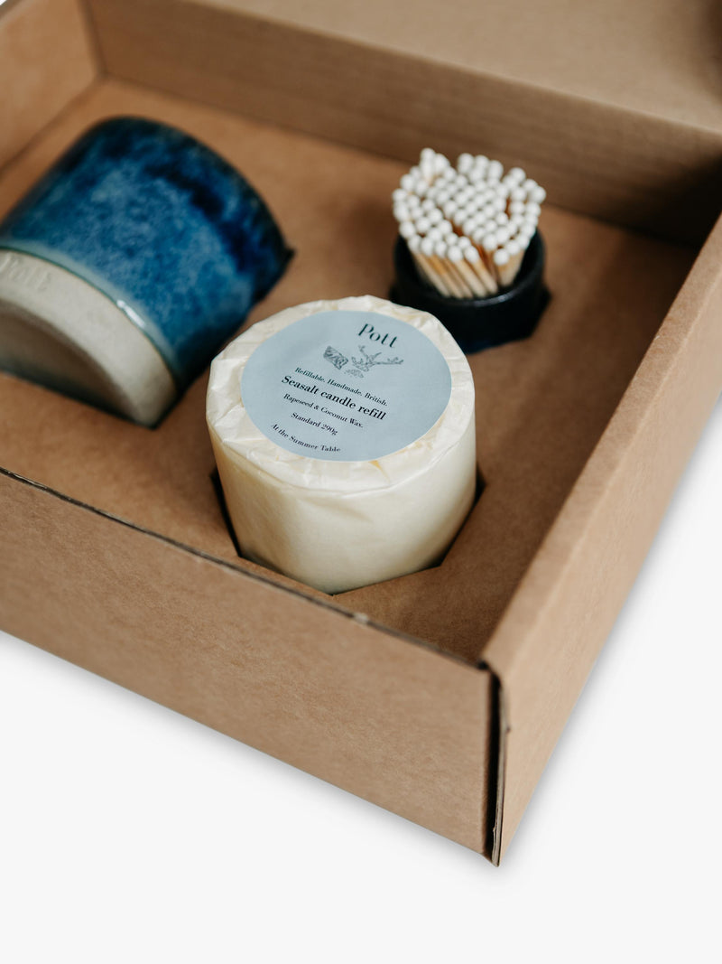 Pott Candles Ocean refillable candle starter pack (British brand)