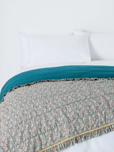 John Lewis John Lewis x Sanderson Frisk Quilted Frilled Bedspread Blue 220 x 200cm- Buy online at McGrocer