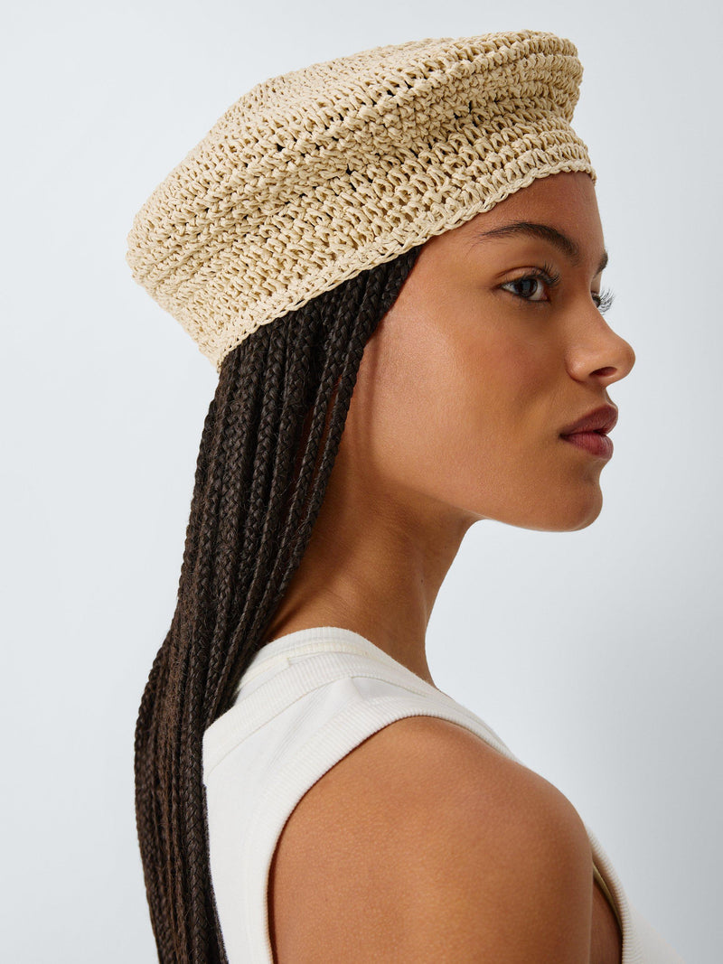 John Lewis textured beret natural (British brand)