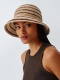 John Lewis stripe raffia bucket hat, imported from the UK
