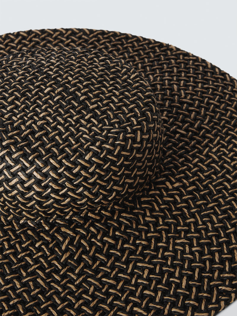 John Lewis weave brim sun hat black chocolate (British brand)