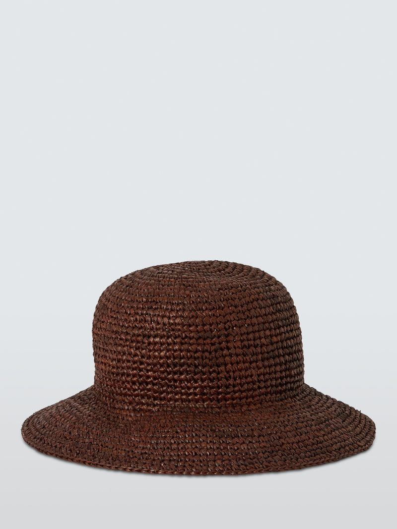 John Lewis raffia bucket hat chocolate - British product