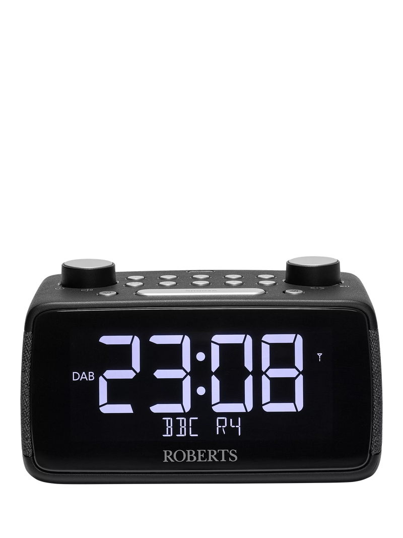 Roberts digital alarm clock radio black compact (British brand)