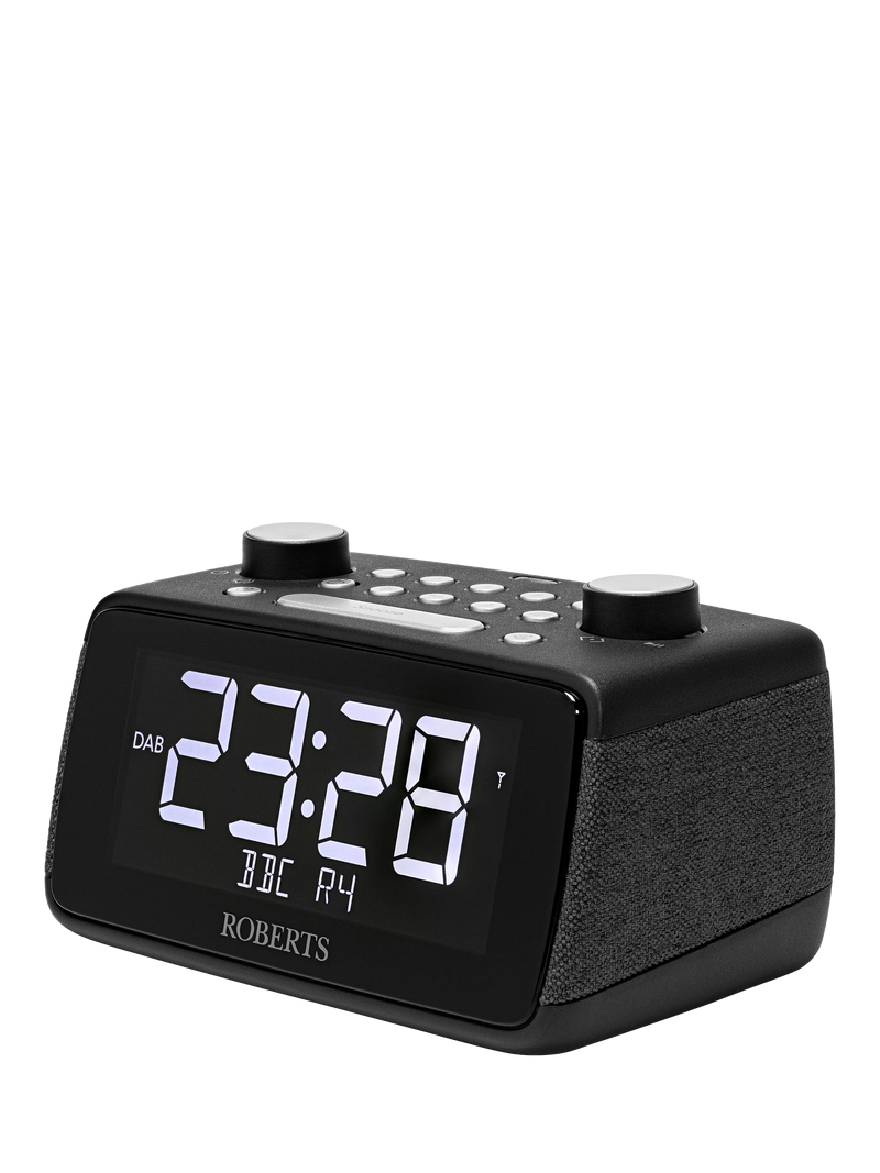 Roberts digital alarm clock radio black compact (British brand)