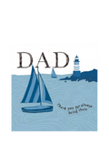 Woodmansterne Boats Lighthouse Father's Day card - British product