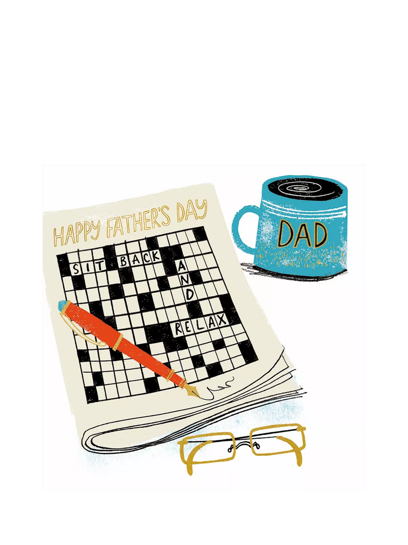 Woodmansterne crossword puzzle Father's Day card (British brand)