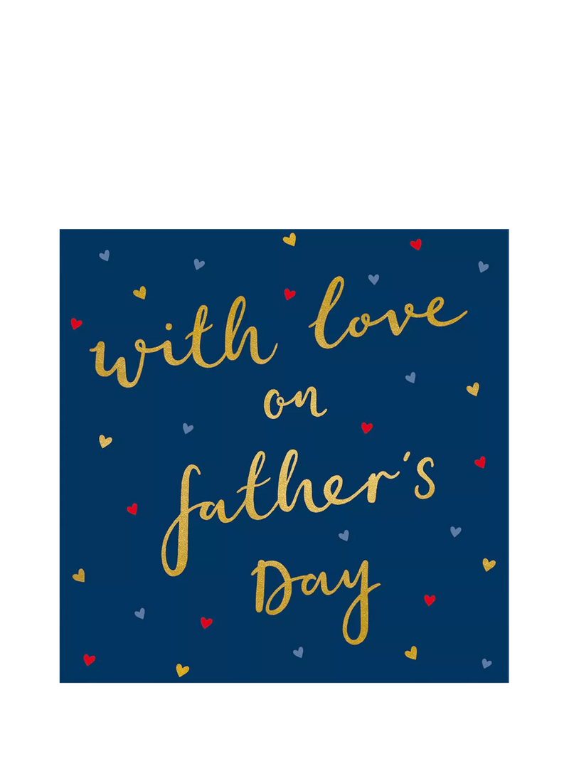 Woodmansterne Text and Hearts Father's Day card, imported from the UK