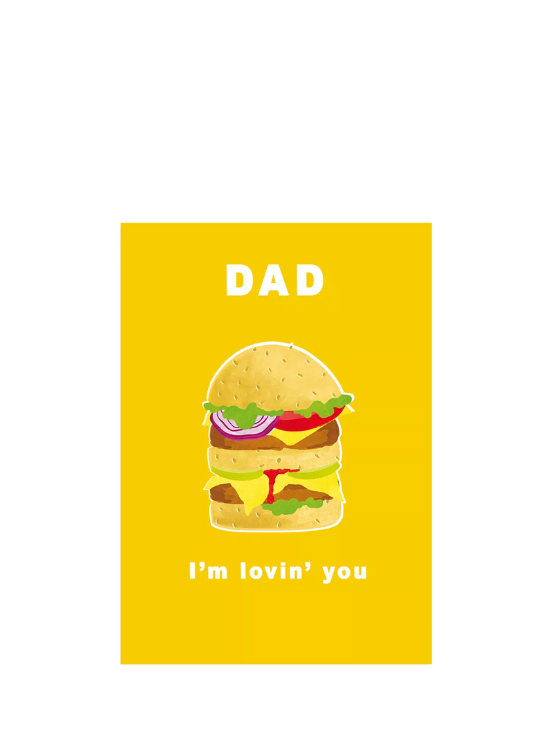 Woodmansterne hamburger Father's Day card (British brand)