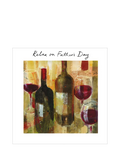 Woodmansterne Father's Day card with red wine bottles and glasses (British brand)