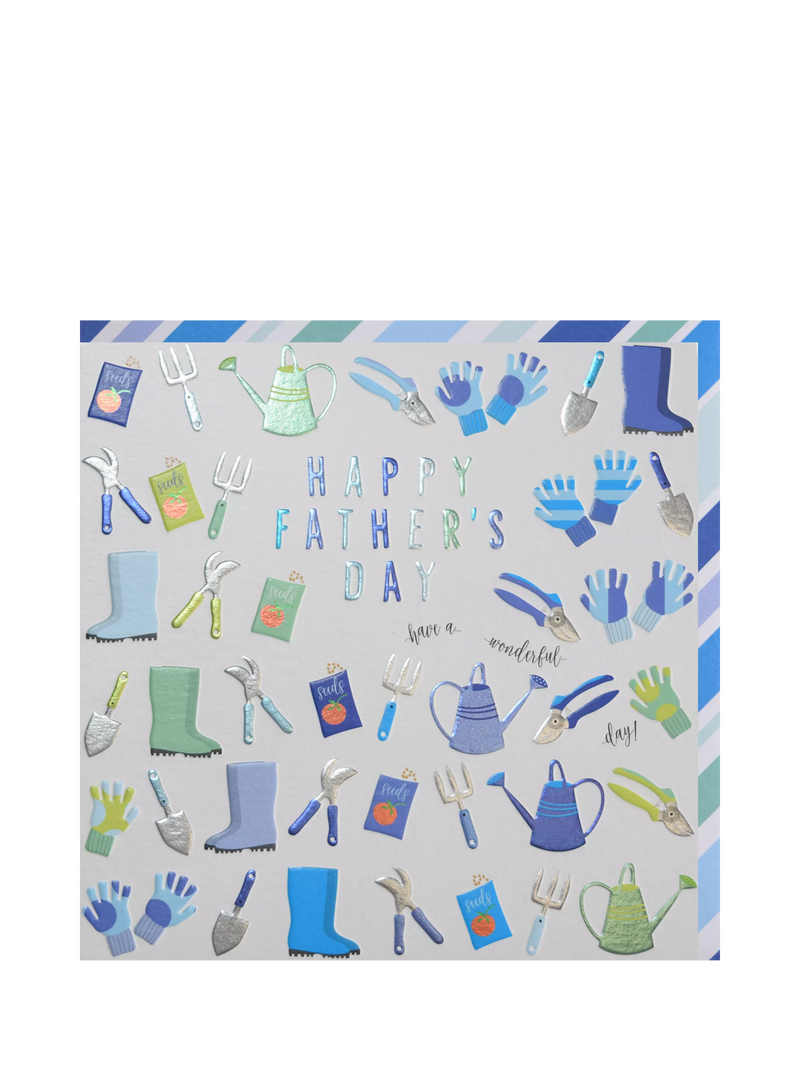 Wendy Jones Blackett Father's Day card blank inside blue envelope, imported from the UK