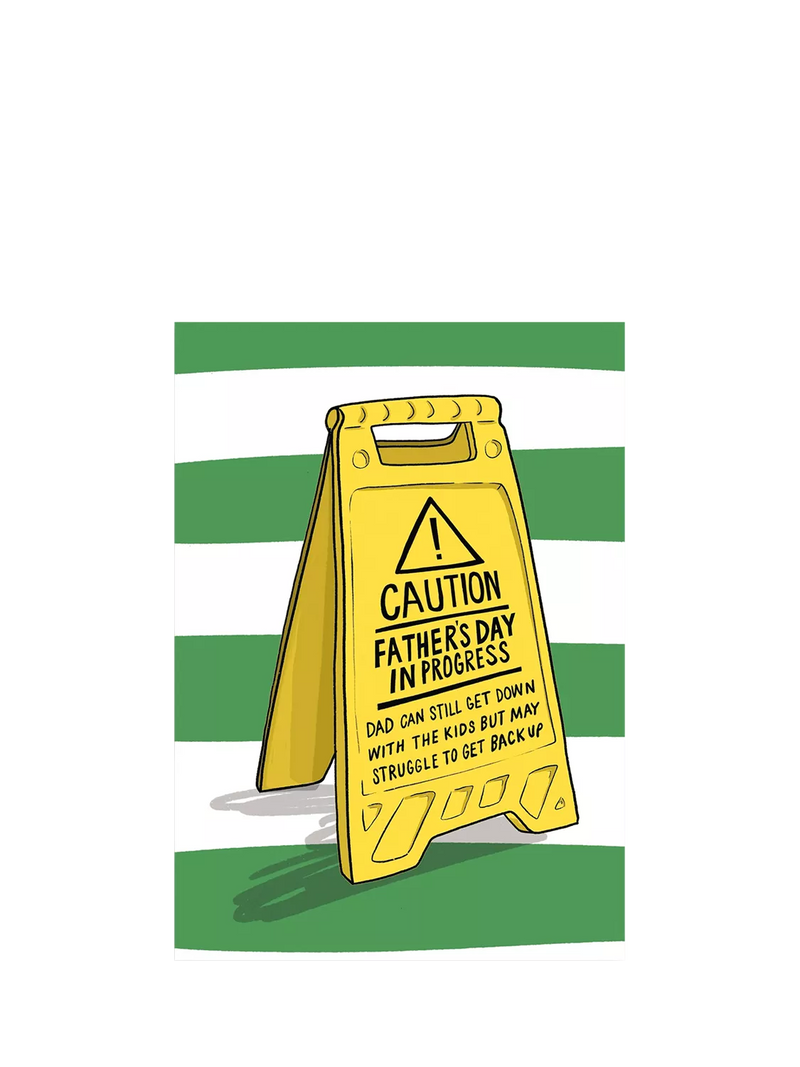 Running With Scissors Father's Day card with warning sign - British product