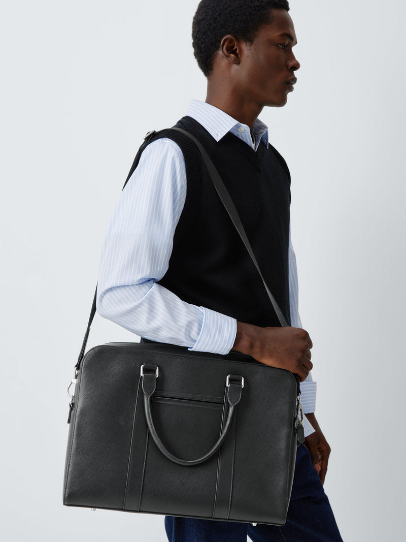 John Lewis Zurich Zipped Briefcase Black - British product