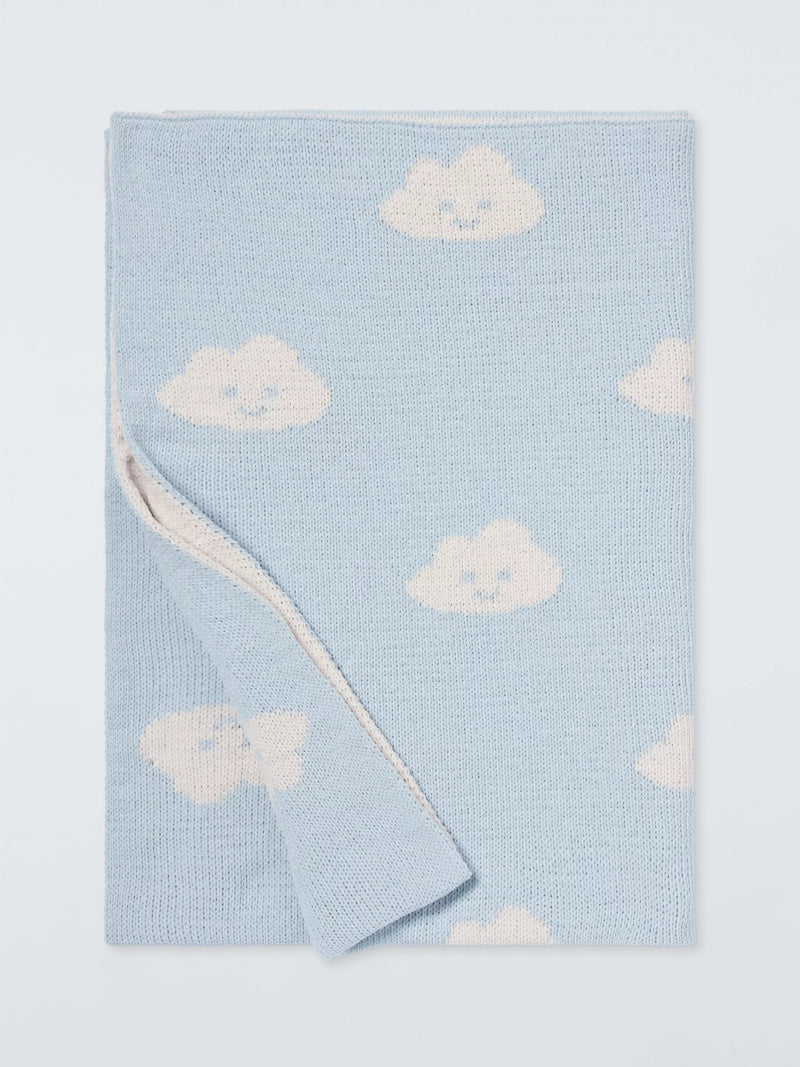 John Lewis cloud chenille blanket blue, UK version