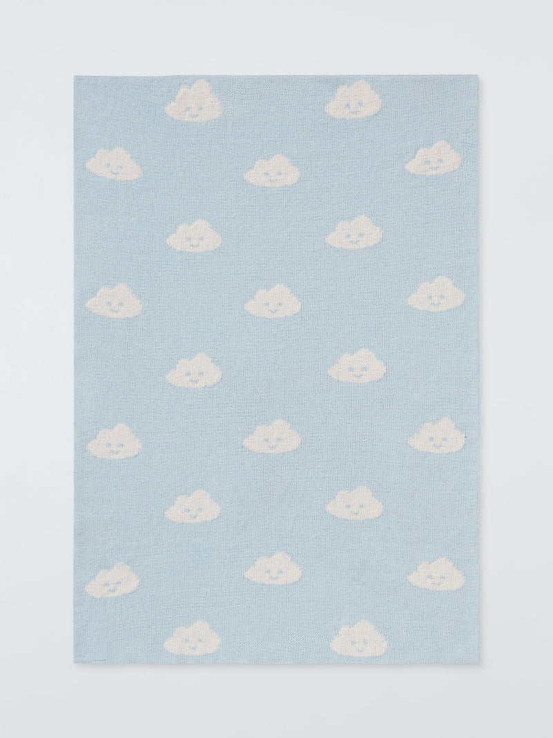 John Lewis cloud chenille blanket blue, UK version