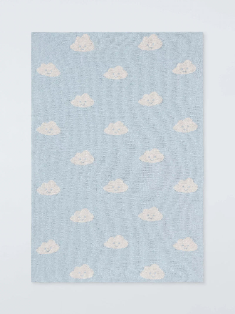 John Lewis cloud chenille blanket blue, UK version