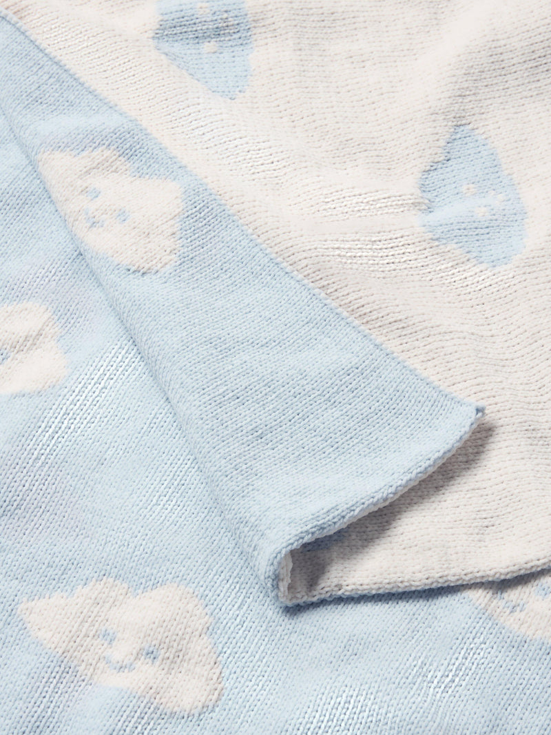 John Lewis cloud chenille blanket blue, UK version