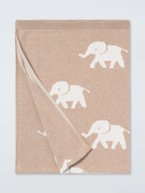 John Lewis John Lewis Eden Safari Elephants Brown Baby Blanket 100x75cm- Buy online at McGrocer