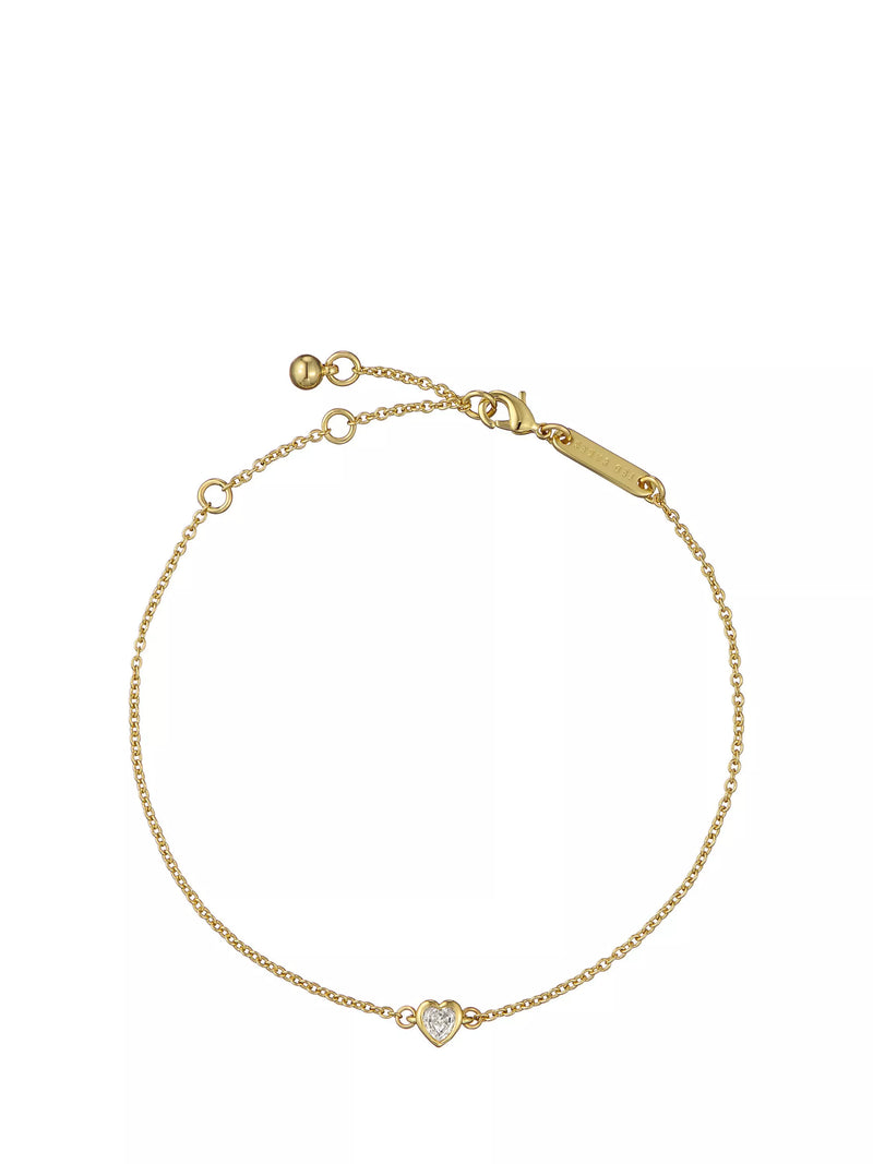 Ted Baker gold-tone crystal heart adjustable bracelet (British brand)