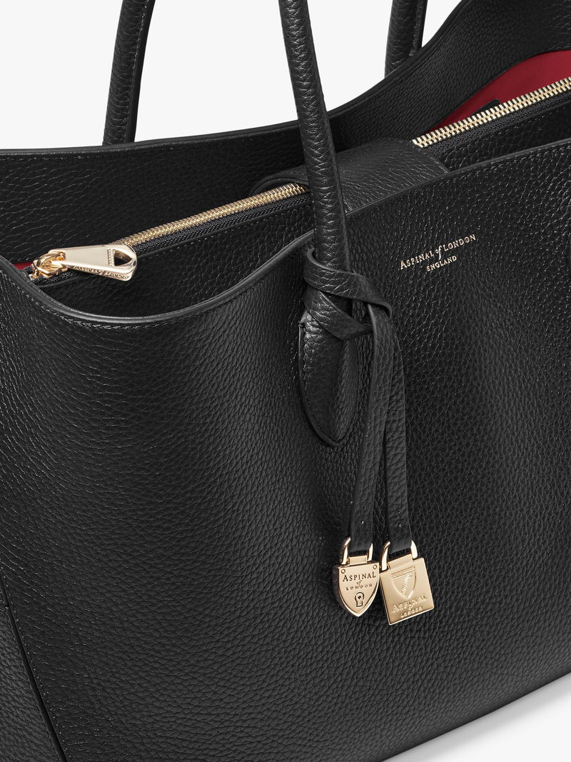Aspinal of London leather tote bag black (British brand)