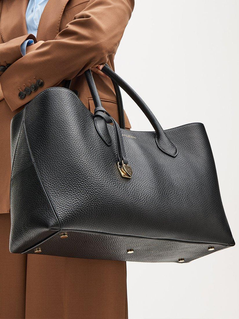 Aspinal of London leather tote bag black (British brand)