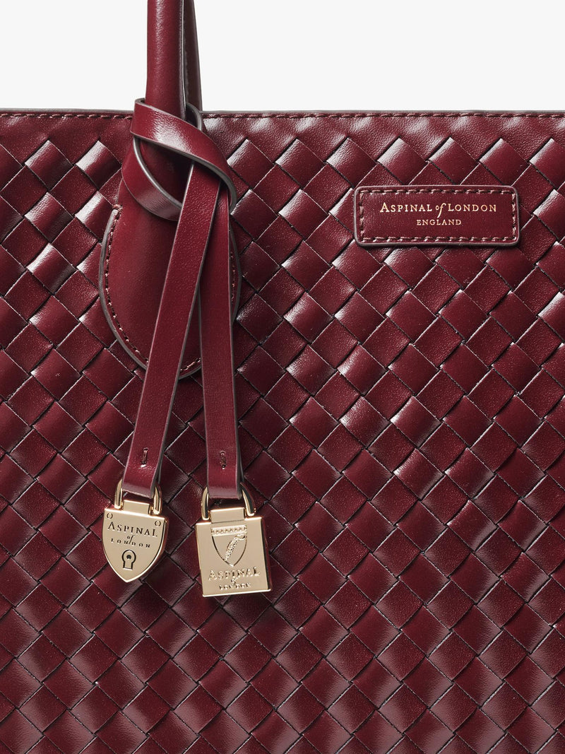 Aspinal of London leather tote bag burgundy - British product