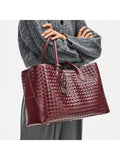 Aspinal of London leather tote bag burgundy - British product