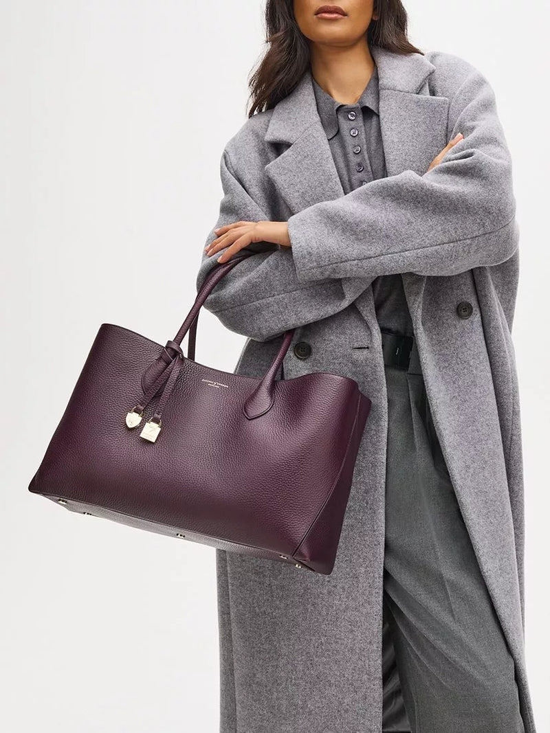 Aspinal of London leather tote bag with Bee charms (British brand)