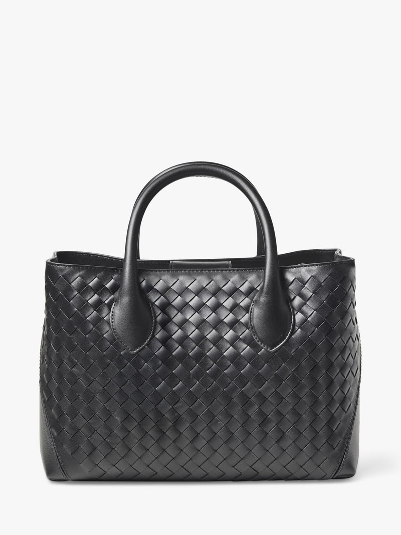 Aspinal of London woven leather midi tote bag (British brand)