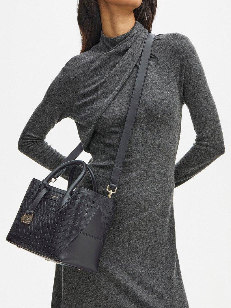 Aspinal of London woven leather midi tote bag (British brand)