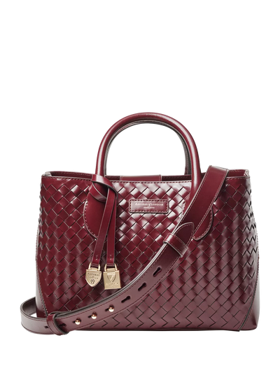 John Lewis Aspinal of London Woven Leather Midi Tote Bag- Buy online at McGrocer