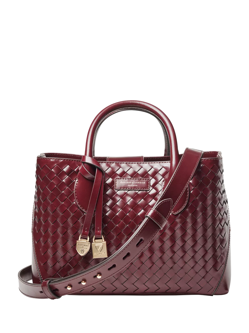 Aspinal of London woven leather midi tote bag (British brand)