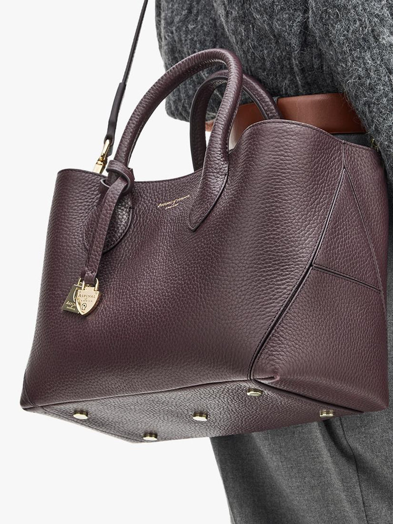 Aspinal of London Navy Midi tote bag, imported from the UK