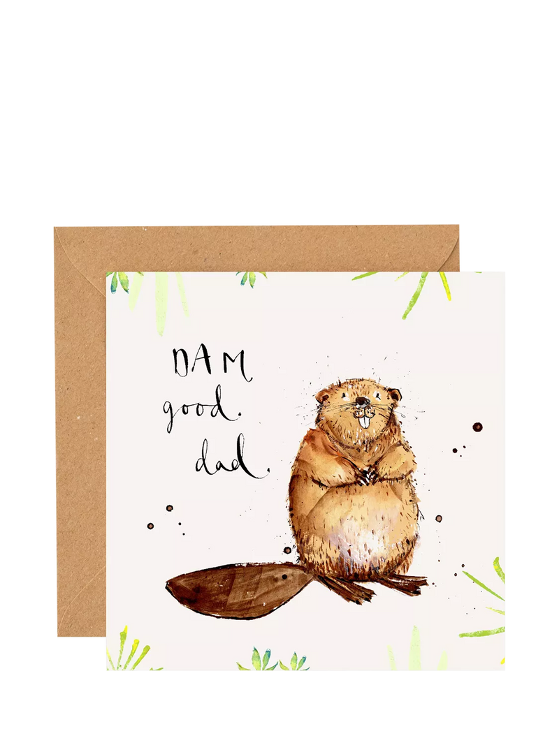 Dam Good Dad Father's Day card by Louise Mulgrew Designs (British brand)