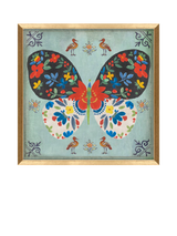 John Lewis John Lewis Aimee Wilson 'Frida Butterfly' Framed Print, 32 x 32cm, Blue/Gold- Buy online at McGrocer