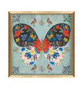 John Lewis framed print Frida Butterfly blue gold 32x32cm - British product
