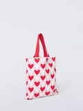 John Lewis hearts cotton tote bag pink red - British product